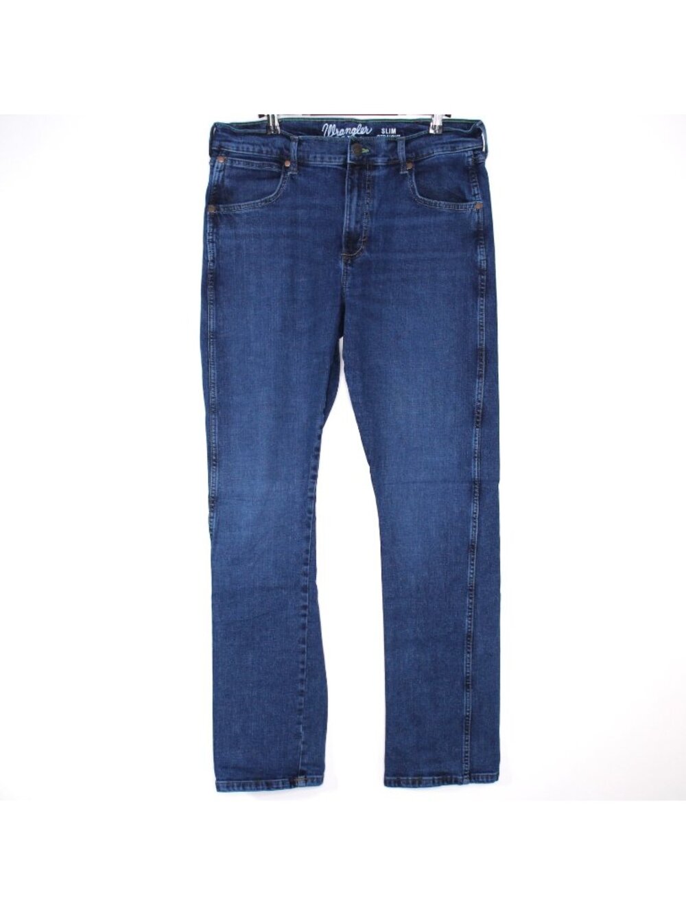 Wrangler Retro Mens 33 x 34 Slim Straight Cowboy Blue Jeans H1052